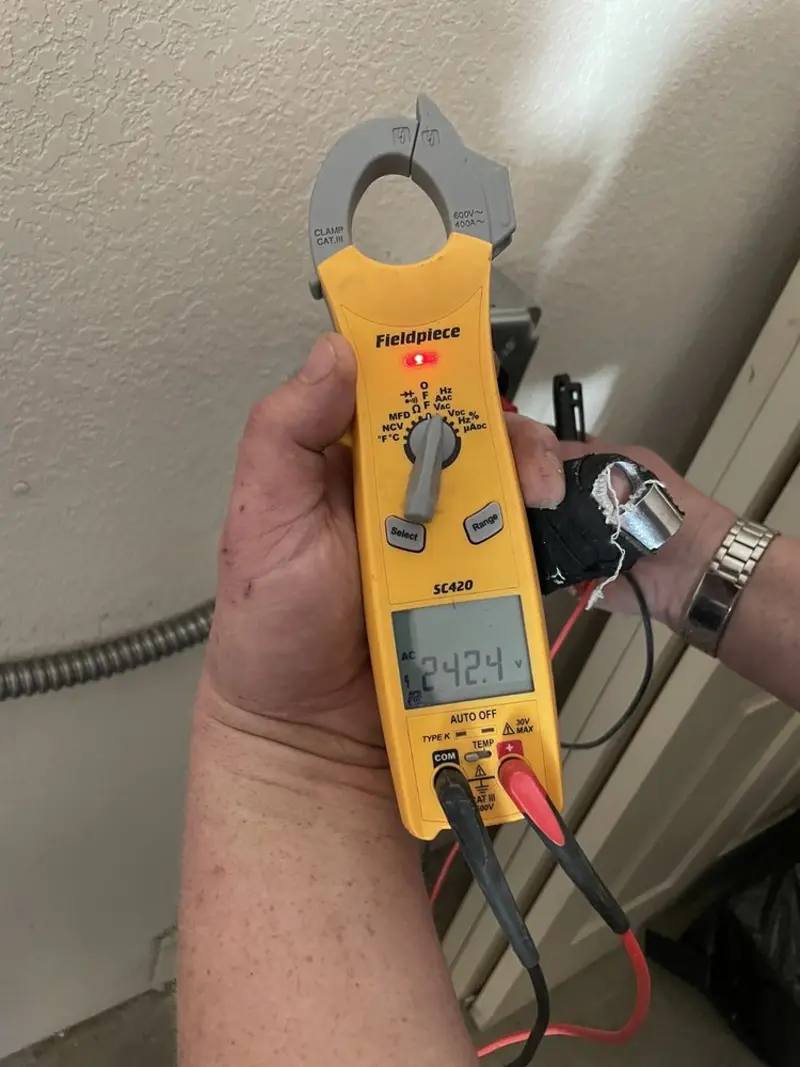 Voltage testing with clamp meter during Electrical Installation Services in Carmel-by-the-Sea